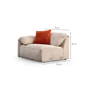 Derebasi 4-sits Hörnsoffa - Krämvit - Möbler - Soffa - Hörnsoffa