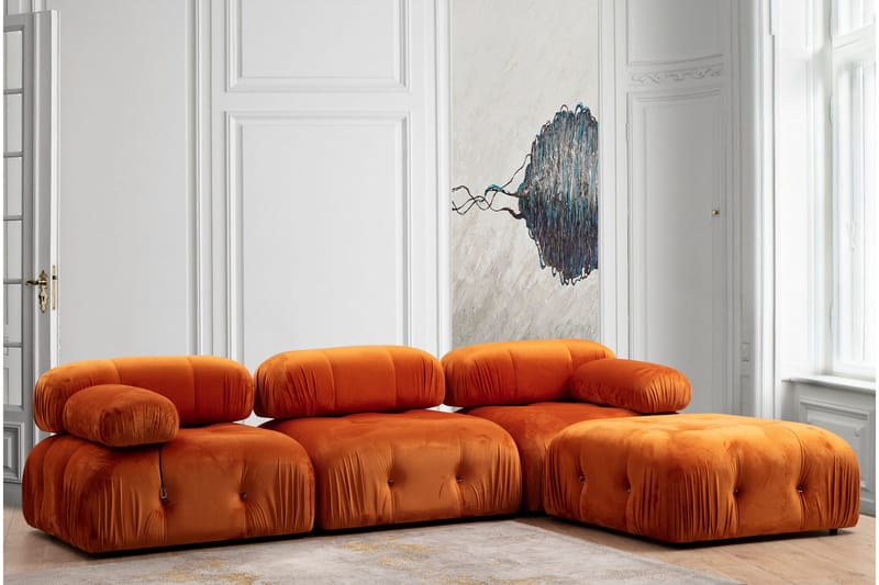 Divansoffa 3-sits Belgin - Orange - 3 sits soffa med divan - Divansoffa & schäslongsoffa