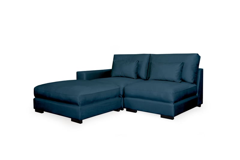 Divansoffa Columbus Höger Sammet - Blå - Möbler - Soffa - Divansoffa & schäslongsoffa - 2 sits soffa med divan