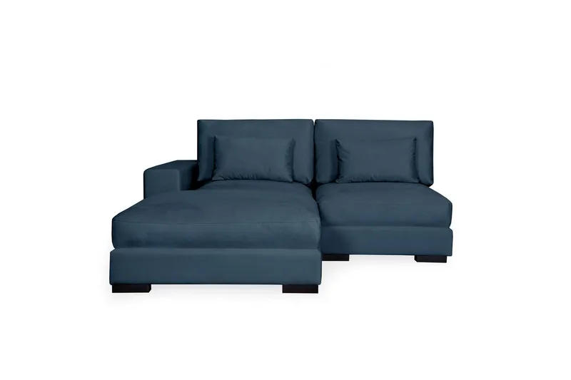 Dubai Divansoffa Vänster Sammet Extra Djup - Blå - Möbler - Soffa - Modulsoffa - Komplett modulsoffa