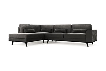 Copenhagen 3 sits L Soffa Sammet med schäslong Höger - Grå - Möbler - Soffa - Divansoffa & schäslongsoffa - 2 sits soffa med divan