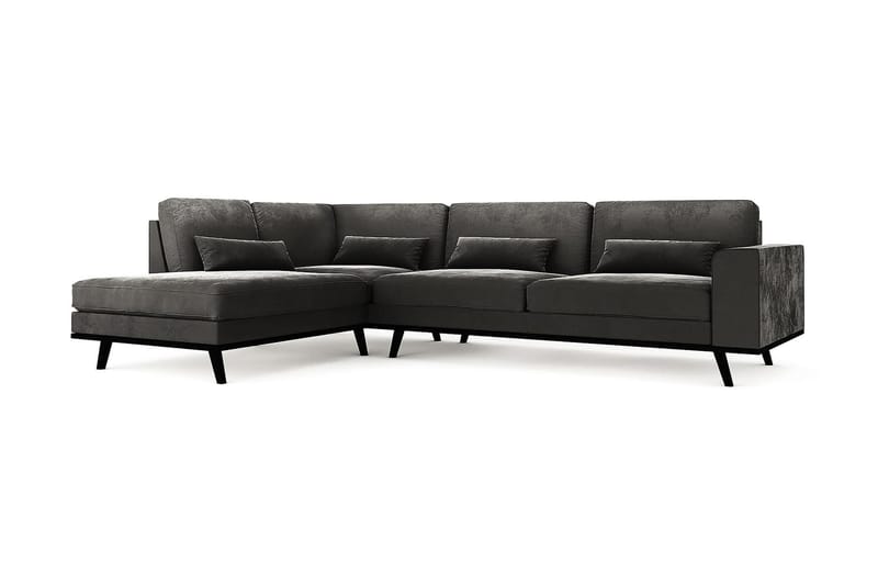 Copenhagen 3 sits L Soffa Sammet med schäslong Höger - Grå - Möbler - Soffa - Divansoffa & schäslongsoffa - 2 sits soffa med divan