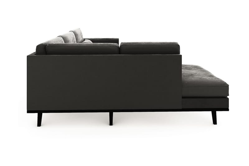 Copenhagen 3 sits L Soffa Sammet med schäslong Höger - Grå - Möbler - Soffa - Divansoffa & schäslongsoffa - 2 sits soffa med divan