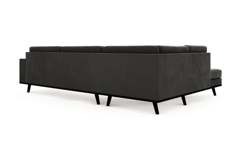 Copenhagen 3 sits L Soffa Sammet med schäslong Höger - Grå - Möbler - Soffa - Divansoffa & schäslongsoffa - 2 sits soffa med divan