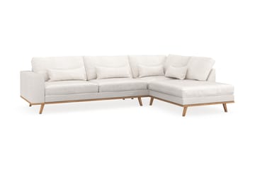 Copenhagen 4-sits Högervänd L-formad Schäslongsoffa i Bouclé - Vit - Möbler - Soffa - Divansoffa & schäslongsoffa - 4 sits soffa med divan