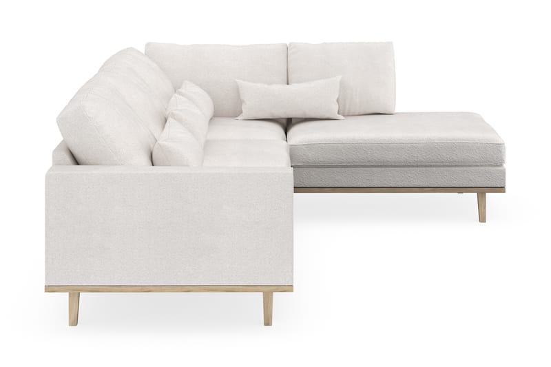 Copenhagen 4-sits Högervänd L-formad Schäslongsoffa i Bouclé - Vit - Möbler - Soffa - Divansoffa & schäslongsoffa - 4 sits soffa med divan