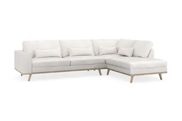 Copenhagen 4-sits Högervänd L-formad Schäslongsoffa i Bouclé - Vit - Möbler - Soffa - Divansoffa & schäslongsoffa - 4 sits soffa med divan