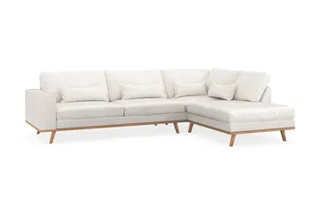 Copenhagen 4-sits Högervänd L-formad Schäslongsoffa i Bouclé - Vit - Möbler - Soffa - Divansoffa & schäslongsoffa - 4 sits soffa med divan