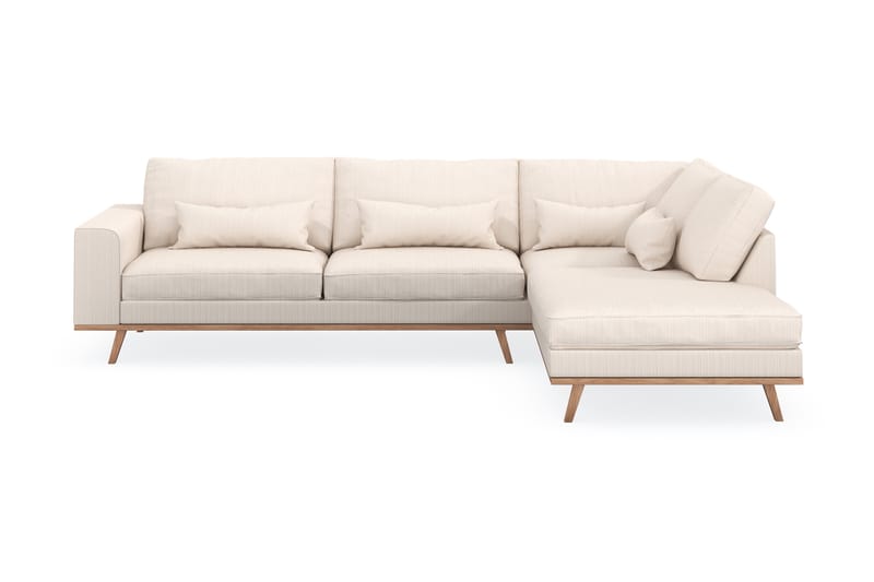 Copenhagen 4-sits Högervänd L-formad Schäslongsoffa i Manchester - Beige - Möbler - Soffa - Divansoffa & schäslongsoffa - 4 sits soffa med divan