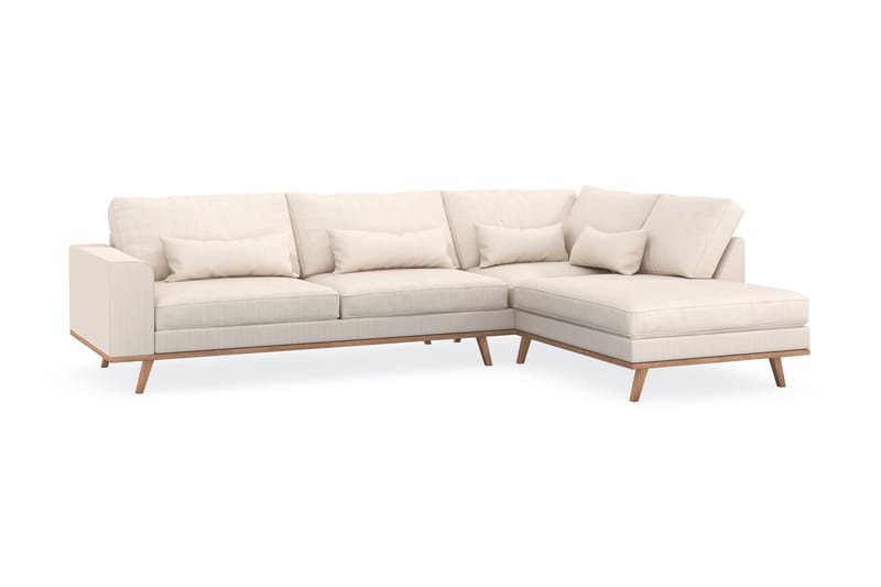 Copenhagen 4-sits Högervänd L-formad Schäslongsoffa i Manchester - Beige - Möbler - Soffa - Divansoffa & schäslongsoffa - 4 sits soffa med divan