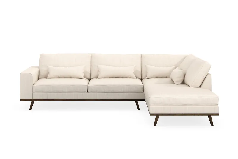 Copenhagen 4-sits Högervänd L-formad Schäslongsoffa i Manchester - Beige - Möbler - Soffa - Divansoffa & schäslongsoffa - 4 sits soffa med divan