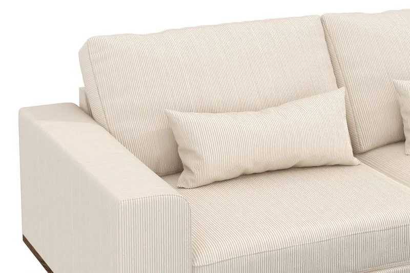 Copenhagen 4-sits Högervänd L-formad Schäslongsoffa i Manchester - Beige - Möbler - Soffa - Divansoffa & schäslongsoffa - 4 sits soffa med divan