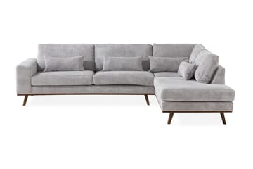 Copenhagen 4-sits Högervänd L-formad Schäslongsoffa i Manchester - Ljusgrå - Möbler - Soffa - Divansoffa & schäslongsoffa - 4 sits soffa med divan
