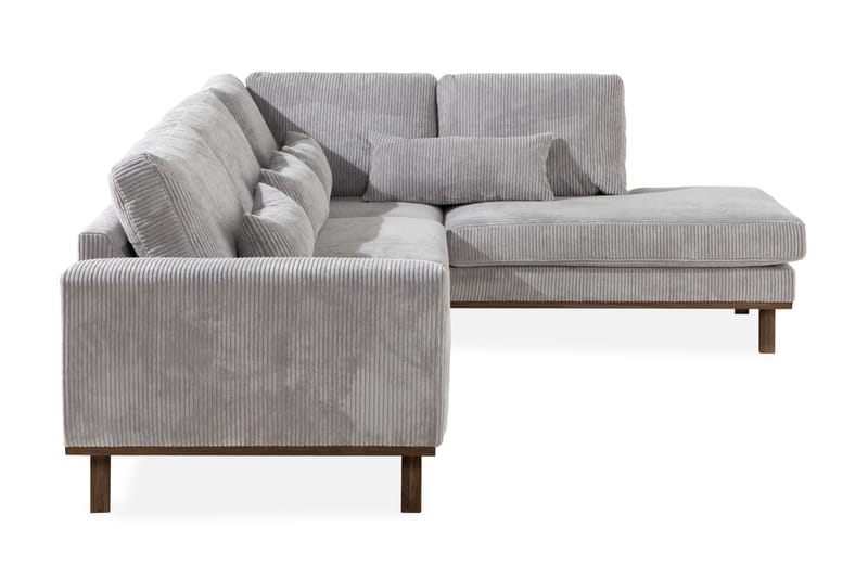 Copenhagen 4-sits Högervänd L-formad Schäslongsoffa i Manchester - Ljusgrå - Möbler - Soffa - Divansoffa & schäslongsoffa - 4 sits soffa med divan