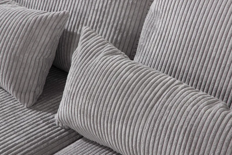 Copenhagen 4-sits Högervänd L-formad Schäslongsoffa i Manchester - Ljusgrå - Möbler - Soffa - Divansoffa & schäslongsoffa - 4 sits soffa med divan