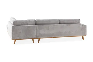 Copenhagen 4-sits Högervänd L-formad Schäslongsoffa i Manchester - Ljusgrå - Möbler - Soffa - Divansoffa & schäslongsoffa - 4 sits soffa med divan