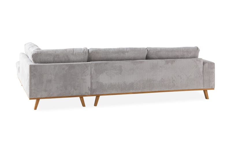 Copenhagen 4-sits Högervänd L-formad Schäslongsoffa i Manchester - Ljusgrå - Möbler - Soffa - Divansoffa & schäslongsoffa - 4 sits soffa med divan