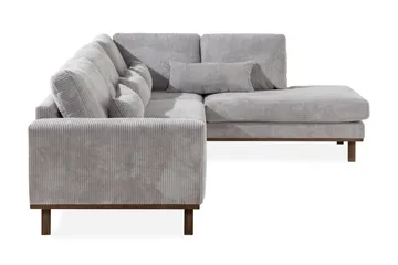 Copenhagen 4-sits Högervänd L-formad Schäslongsoffa i Manchester - Ljusgrå - Möbler - Soffa - Divansoffa & schäslongsoffa - 4 sits soffa med divan