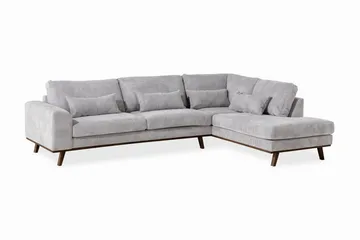 Copenhagen 4-sits Högervänd L-formad Schäslongsoffa i Manchester - Ljusgrå - Möbler - Soffa - Divansoffa & schäslongsoffa - 4 sits soffa med divan