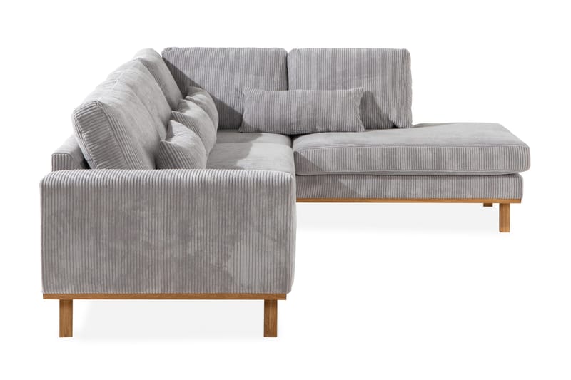 Copenhagen 4-sits Högervänd L-formad Schäslongsoffa i Manchester - Ljusgrå - Möbler - Soffa - Divansoffa & schäslongsoffa - 4 sits soffa med divan