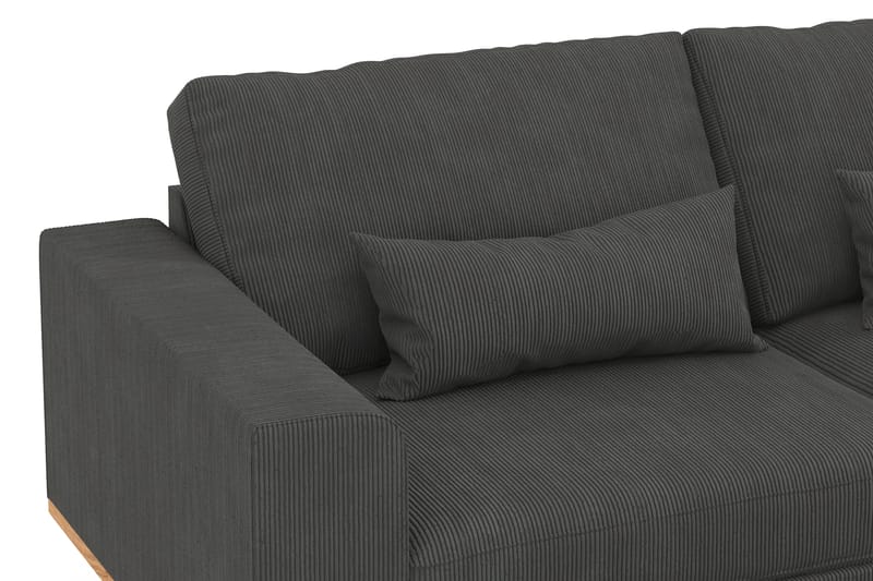 Copenhagen 4-sits Högervänd L-formad Schäslongsoffa i Manchester - Mörkgrå - Möbler - Soffa - Divansoffa & schäslongsoffa - 4 sits soffa med divan