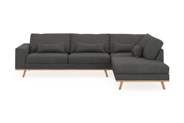 Copenhagen 4-sits Högervänd L-formad Schäslongsoffa i Manchester - Mörkgrå - Möbler - Soffa - Divansoffa & schäslongsoffa - 4 sits soffa med divan