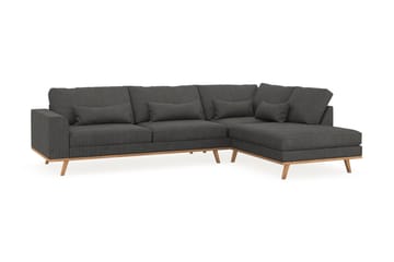 Copenhagen 4-sits Högervänd L-formad Schäslongsoffa i Manchester - Mörkgrå - Möbler - Soffa - Divansoffa & schäslongsoffa - 4 sits soffa med divan