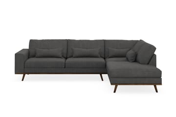 Copenhagen 4-sits Högervänd L-formad Schäslongsoffa i Manchester - Mörkgrå - Möbler - Soffa - Divansoffa & schäslongsoffa - 4 sits soffa med divan