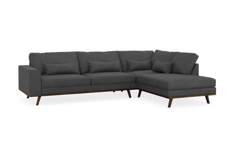 Copenhagen 4-sits Högervänd L-formad Schäslongsoffa i Manchester - Mörkgrå - Möbler - Soffa - Divansoffa & schäslongsoffa - 4 sits soffa med divan