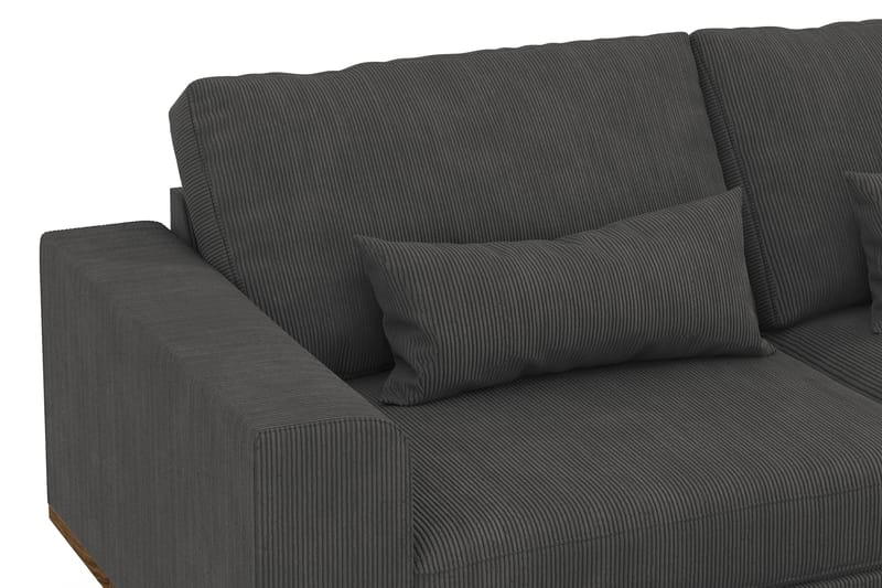 Copenhagen 4-sits Högervänd L-formad Schäslongsoffa i Manchester - Mörkgrå - Möbler - Soffa - Divansoffa & schäslongsoffa - 4 sits soffa med divan