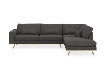Copenhagen 4-sits Högervänd L-formad Schäslongsoffa i Manchester - Mörkgrå - Möbler - Soffa - Divansoffa & schäslongsoffa - 4 sits soffa med divan