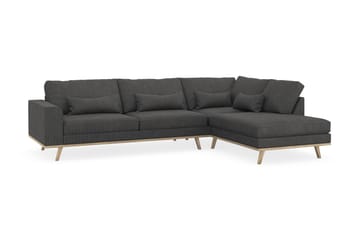 Copenhagen 4-sits Högervänd L-formad Schäslongsoffa i Manchester - Mörkgrå - Möbler - Soffa - Divansoffa & schäslongsoffa - 4 sits soffa med divan