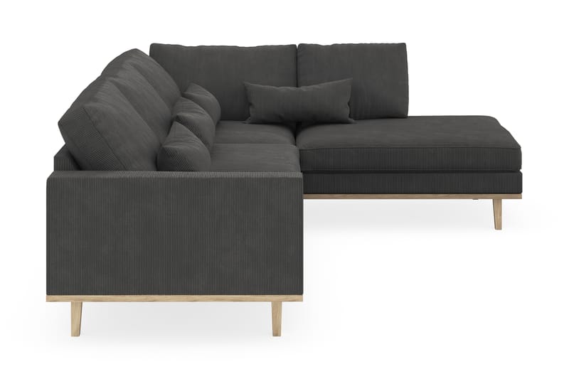 Copenhagen 4-sits Högervänd L-formad Schäslongsoffa i Manchester - Mörkgrå - Möbler - Soffa - Divansoffa & schäslongsoffa - 4 sits soffa med divan