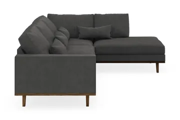 Copenhagen 4-sits Högervänd L-formad Schäslongsoffa i Manchester - Mörkgrå - Möbler - Soffa - Divansoffa & schäslongsoffa - 4 sits soffa med divan