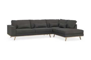 Copenhagen 4-sits Högervänd L-formad Schäslongsoffa i Manchester - Mörkgrå - Möbler - Soffa - Divansoffa & schäslongsoffa - 4 sits soffa med divan