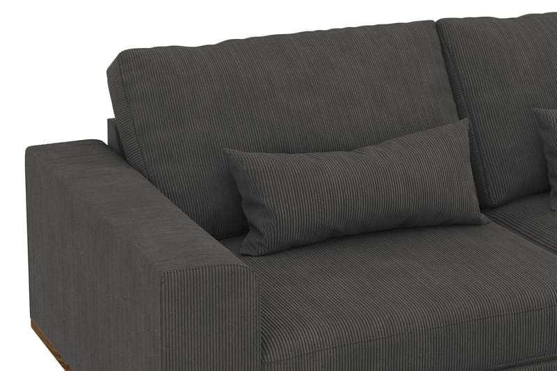 Copenhagen 4-sits Högervänd L-formad Schäslongsoffa i Manchester - Mörkgrå - Möbler - Soffa - Divansoffa & schäslongsoffa - 4 sits soffa med divan