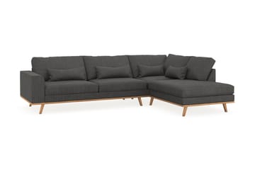 Copenhagen 4-sits Högervänd L-formad Schäslongsoffa i Manchester - Mörkgrå - Möbler - Soffa - Divansoffa & schäslongsoffa - 4 sits soffa med divan