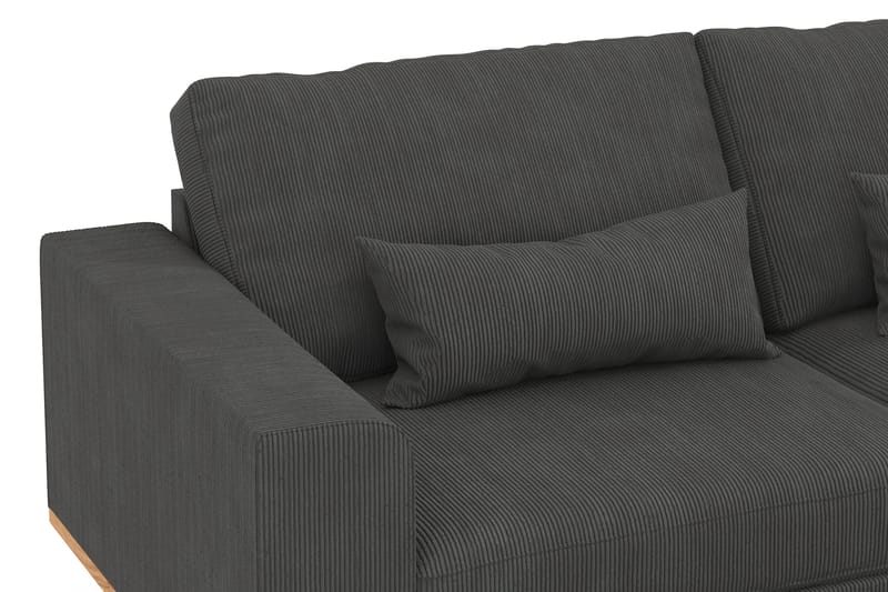 Copenhagen 4-sits Högervänd L-formad Schäslongsoffa i Manchester - Mörkgrå - Möbler - Soffa - Divansoffa & schäslongsoffa - 4 sits soffa med divan