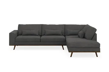 Copenhagen 4-sits Högervänd L-formad Schäslongsoffa i Manchester - Mörkgrå - Möbler - Soffa - Divansoffa & schäslongsoffa - 4 sits soffa med divan