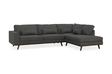 Copenhagen 4-sits Högervänd L-formad Schäslongsoffa i Manchester - Mörkgrå - Möbler - Soffa - Divansoffa & schäslongsoffa - 4 sits soffa med divan