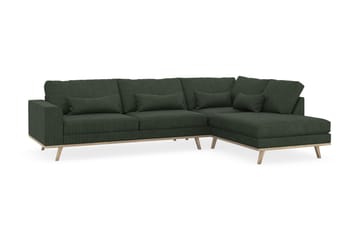 Copenhagen 4-sits Högervänd L-formad Schäslongsoffa i Manchester - Mörkgrön - Möbler - Soffa - Divansoffa & schäslongsoffa - 4 sits soffa med divan