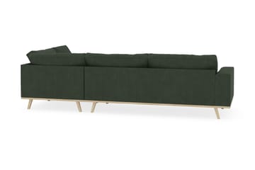 Copenhagen 4-sits Högervänd L-formad Schäslongsoffa i Manchester - Mörkgrön - Möbler - Soffa - Divansoffa & schäslongsoffa - 4 sits soffa med divan