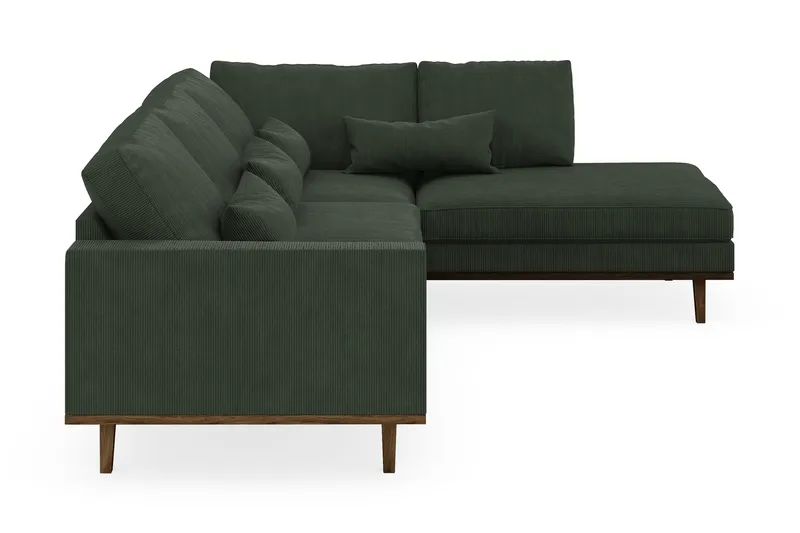 Copenhagen 4-sits Högervänd L-formad Schäslongsoffa i Manchester - Mörkgrön - Möbler - Soffa - Divansoffa & schäslongsoffa - 4 sits soffa med divan