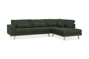 Copenhagen 4-sits Högervänd L-formad Schäslongsoffa i Manchester - Mörkgrön - Möbler - Soffa - Divansoffa & schäslongsoffa - 4 sits soffa med divan