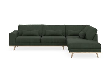 Copenhagen 4-sits Högervänd L-formad Schäslongsoffa i Manchester - Mörkgrön - Möbler - Soffa - Divansoffa & schäslongsoffa - 4 sits soffa med divan