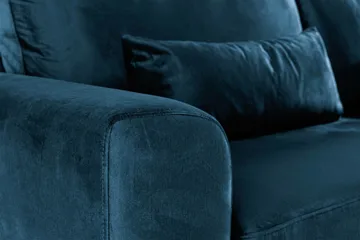 Copenhagen 4-sits Högervänd L-formad Schäslongsoffa i Sammet - Blå - Möbler - Soffa - Divansoffa & schäslongsoffa - 4 sits soffa med divan