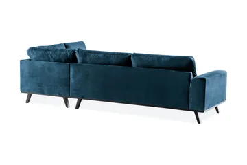 Copenhagen 4-sits Högervänd L-formad Schäslongsoffa i Sammet - Blå - Möbler - Soffa - Divansoffa & schäslongsoffa - 4 sits soffa med divan