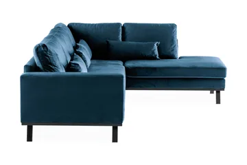 Copenhagen 4-sits Högervänd L-formad Schäslongsoffa i Sammet - Blå - Möbler - Soffa - Divansoffa & schäslongsoffa - 4 sits soffa med divan