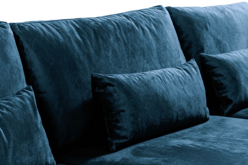 Copenhagen 4-sits Högervänd L-formad Schäslongsoffa i Sammet - Blå - Möbler - Soffa - Divansoffa & schäslongsoffa - 4 sits soffa med divan