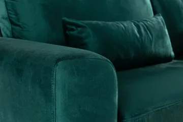 Copenhagen 4-sits Högervänd L-formad Schäslongsoffa i Sammet - Grön - Möbler - Soffa - Divansoffa & schäslongsoffa - 4 sits soffa med divan